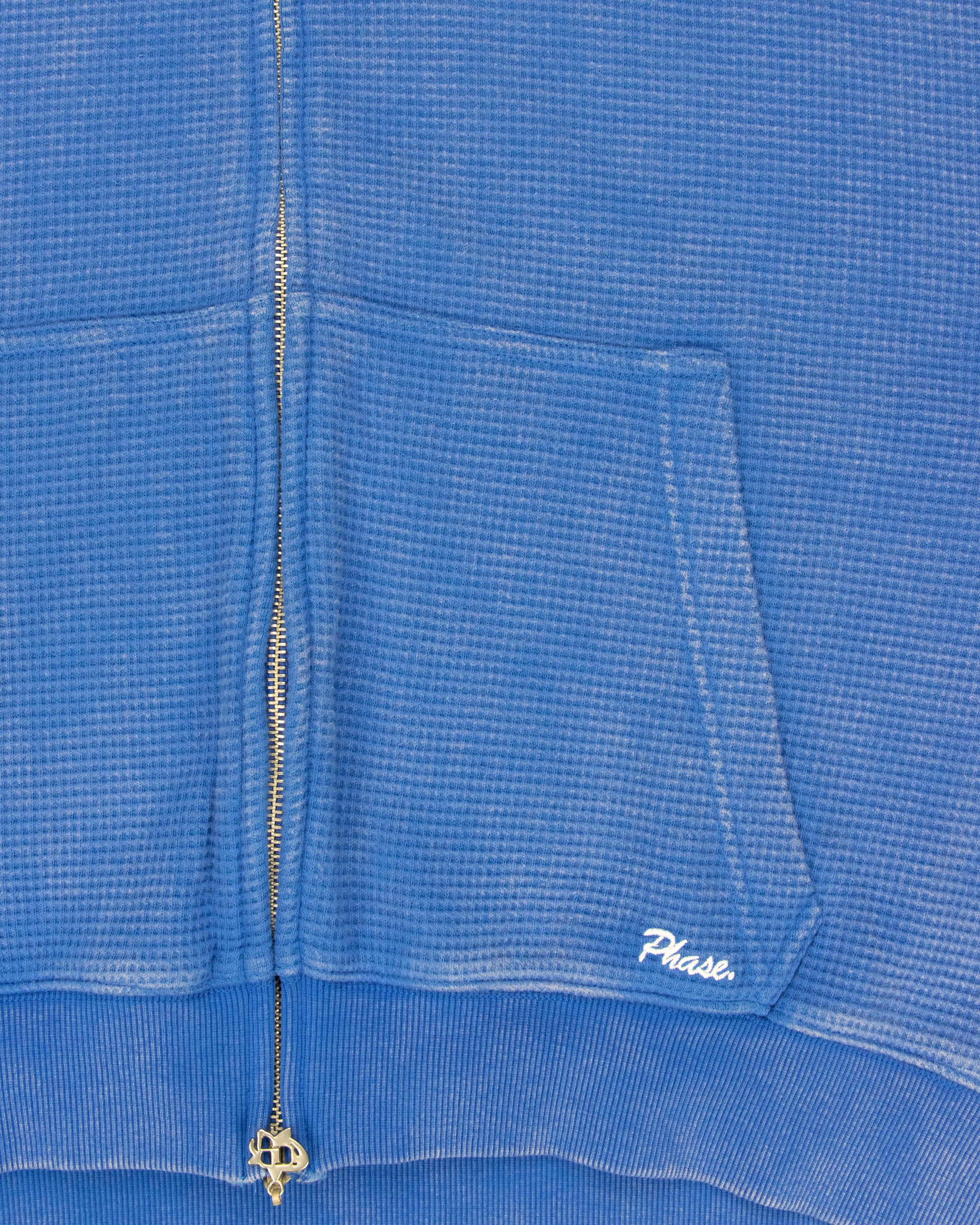 WASHED WAFFLE ZIP BLUE - PREMADE