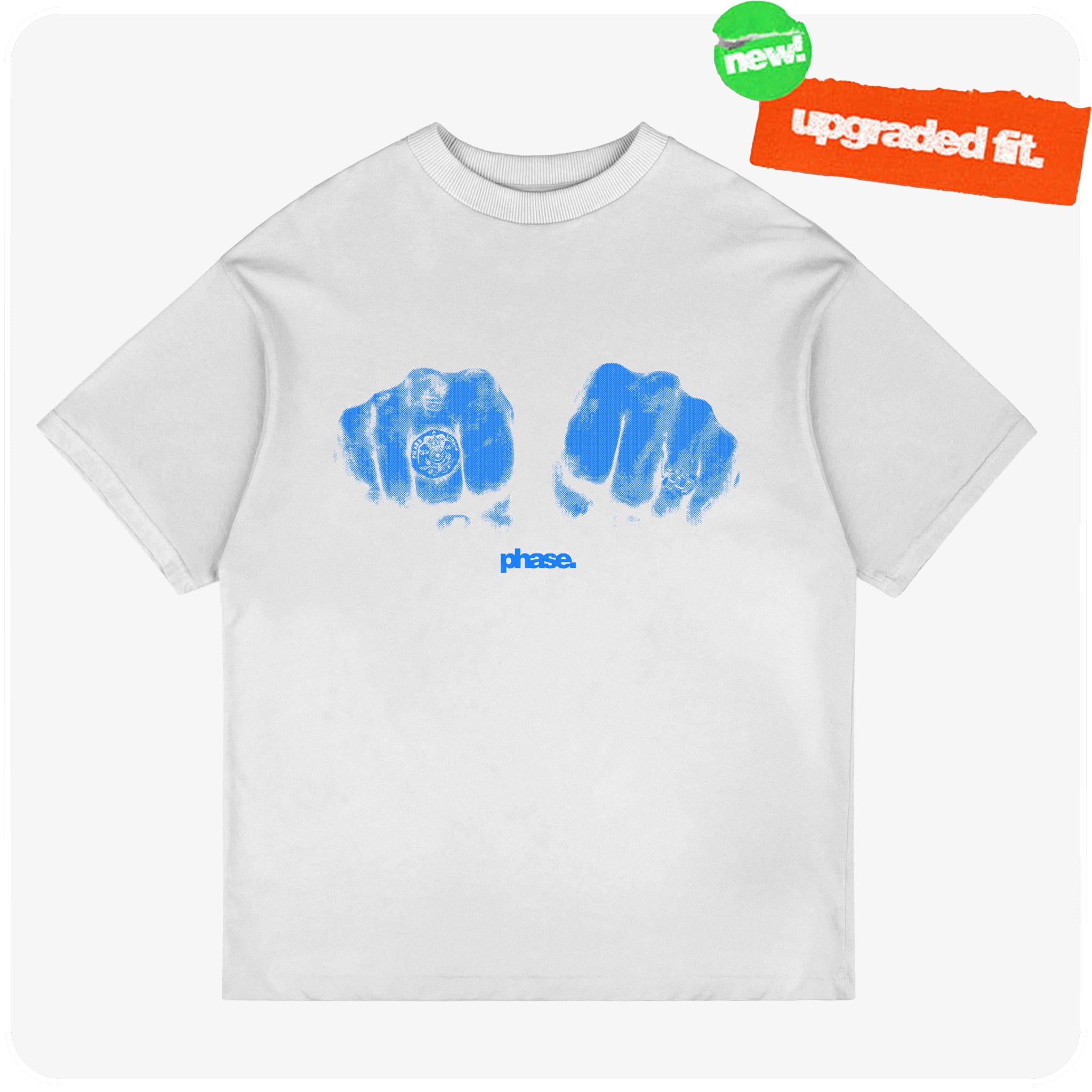 BLUE FISTS TEE - WHITE