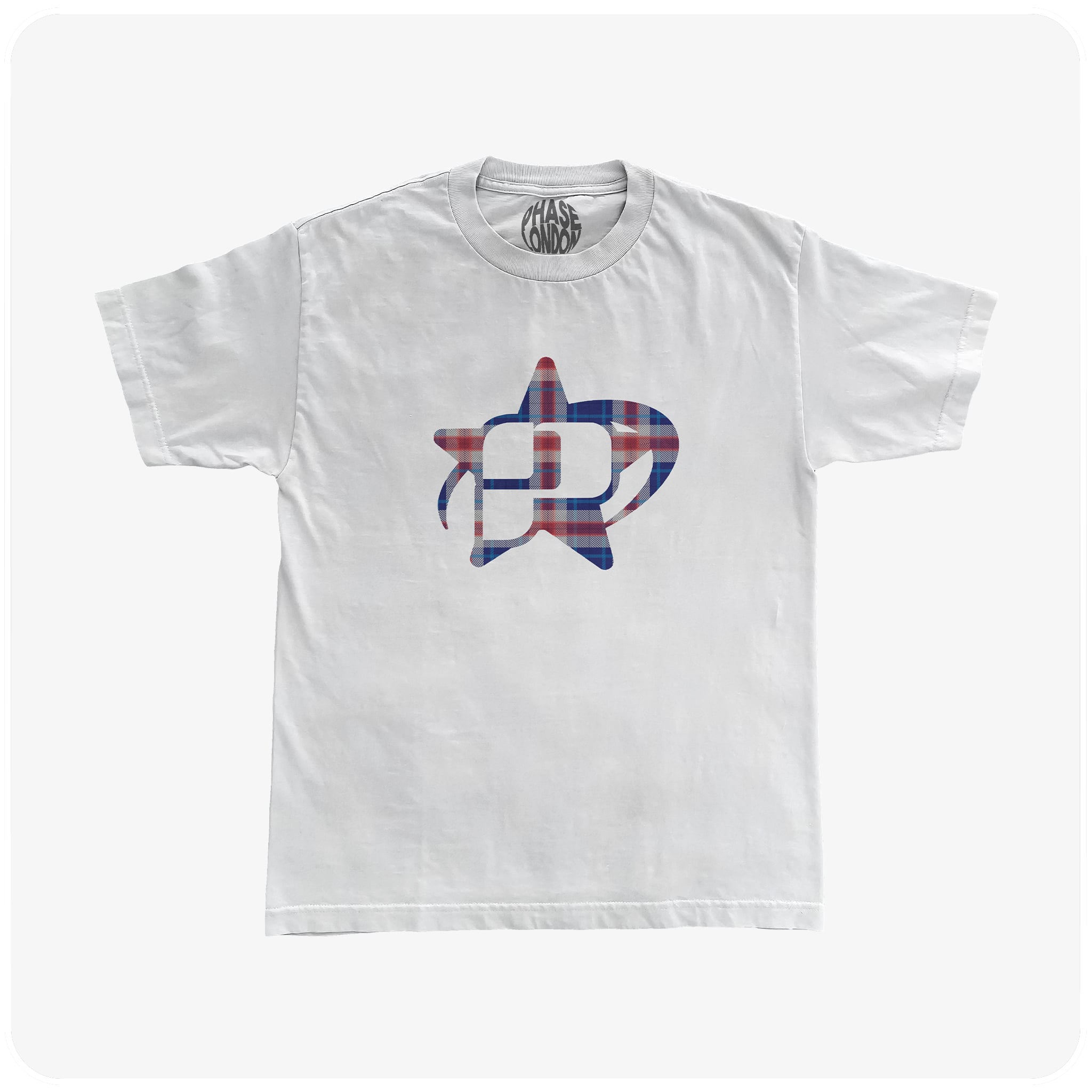 PLAID P LOGO TEE - WHITE