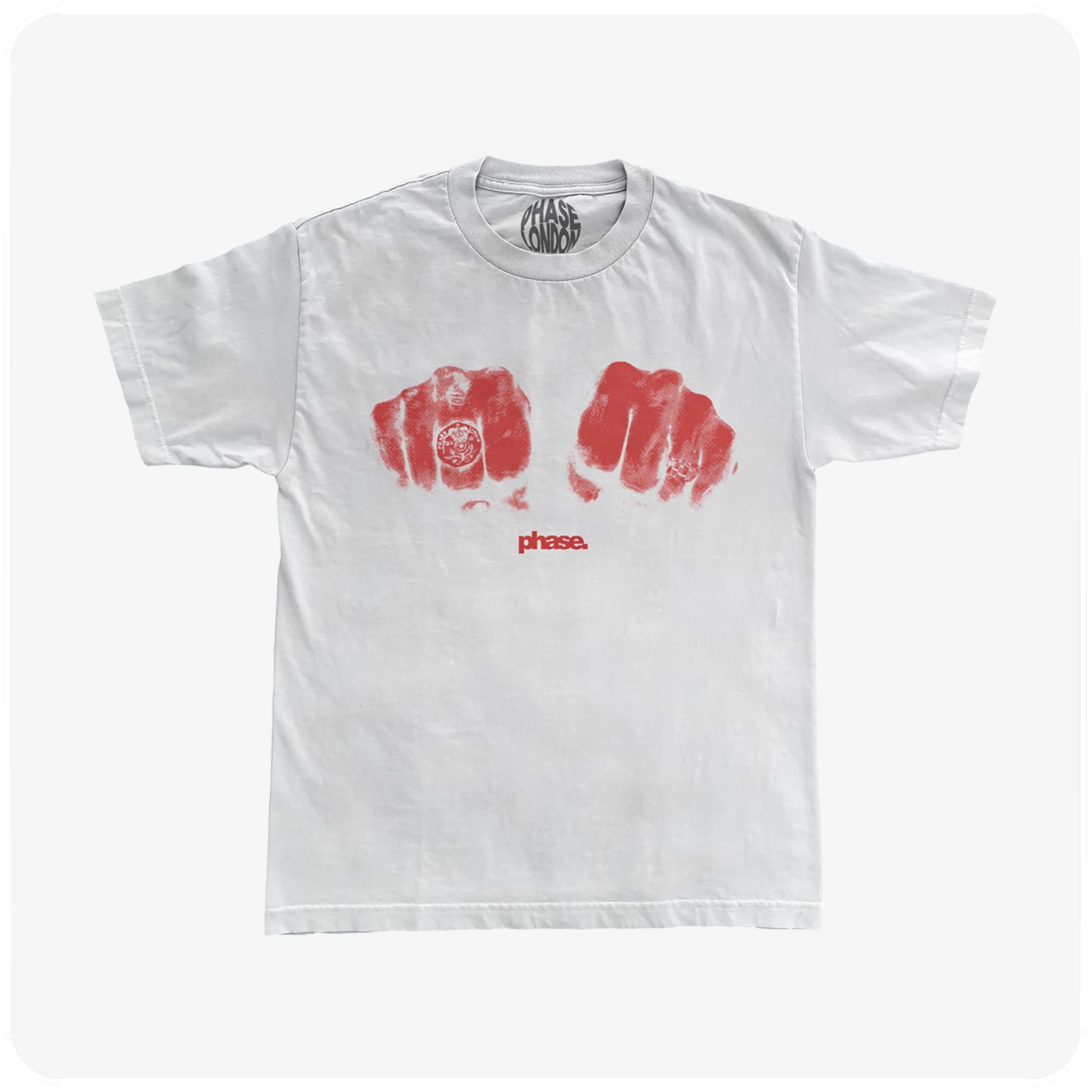 FISTS TEE (RED PRINT) - WHITE