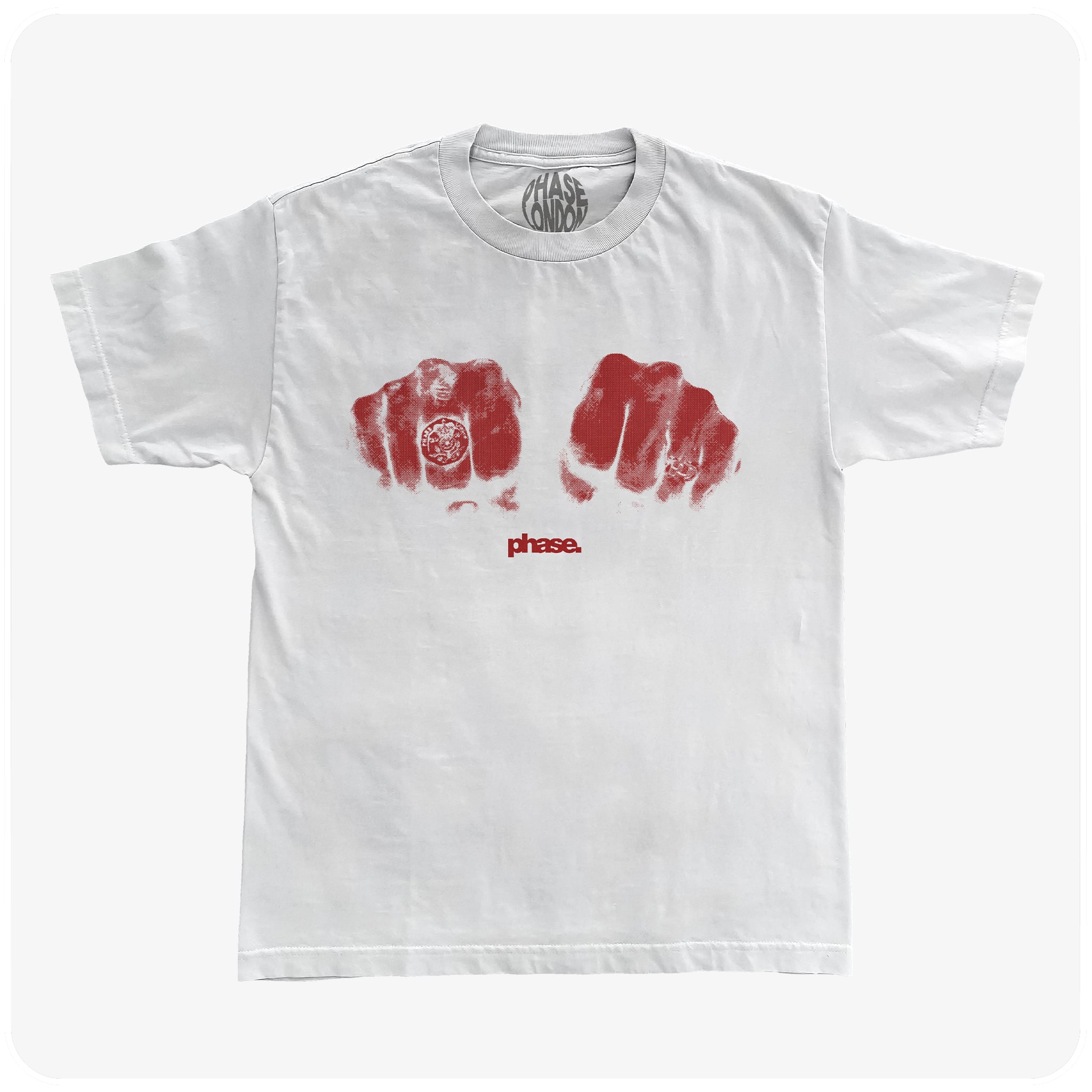 FISTS TEE (RED PRINT) - WHITE