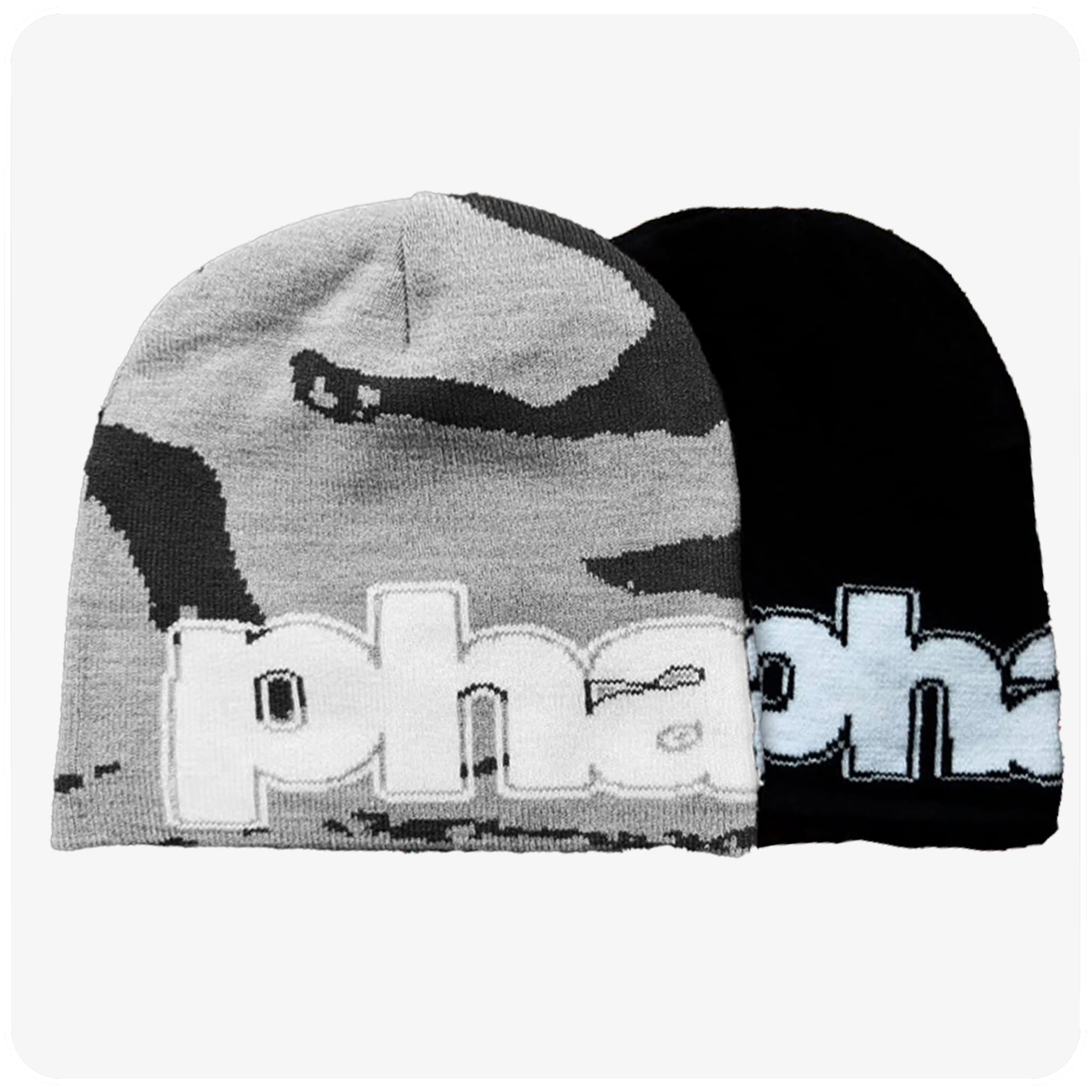 GREY/BLACK REVERSIBLE BEANIE