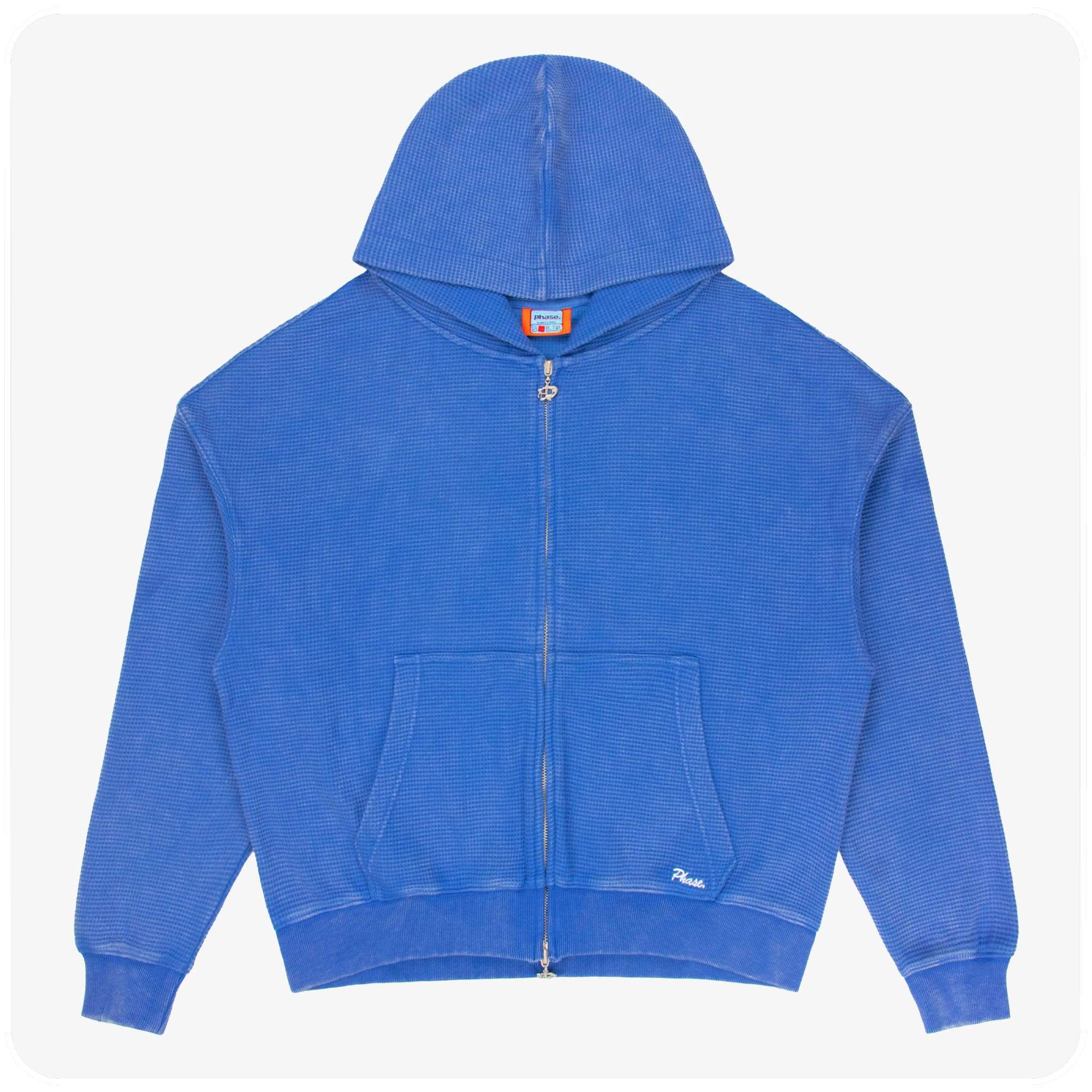 WASHED WAFFLE ZIP BLUE - PREMADE