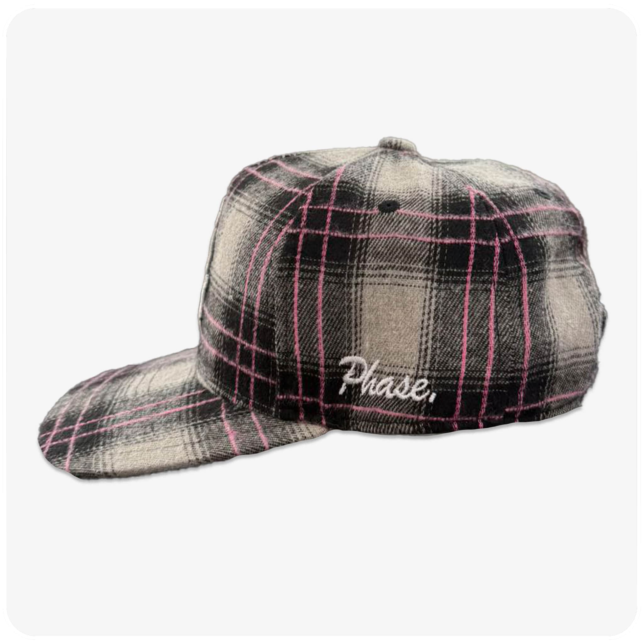 PLAID MONOGRAM LOGO CAP