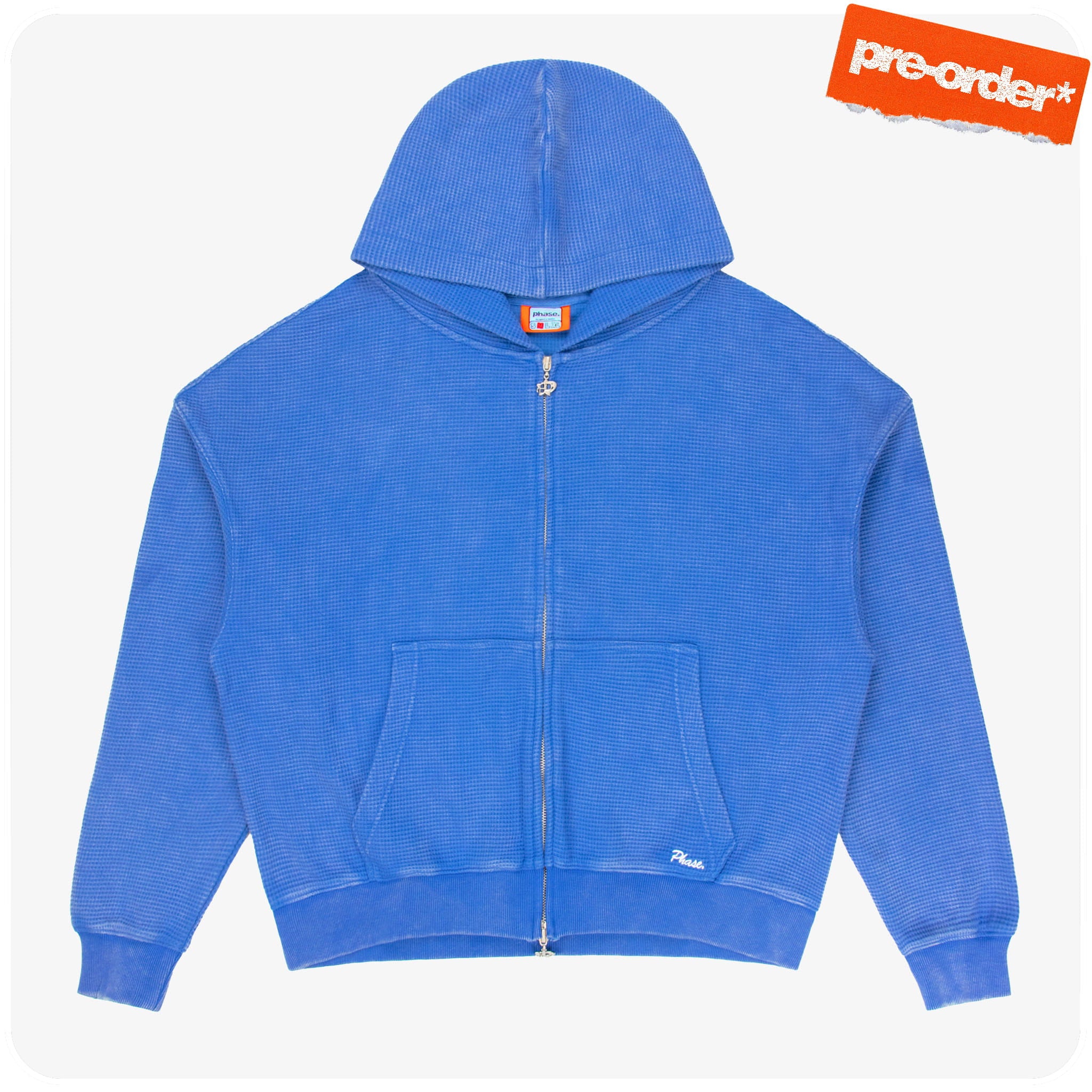 WASHED WAFFLE ZIP BLUE - PRE-ORDER