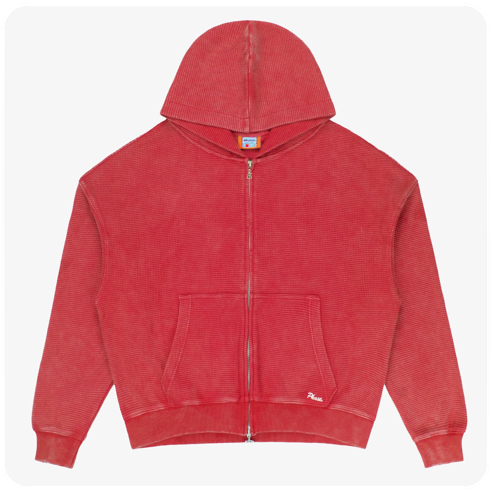 WASHED WAFFLE ZIP RED
